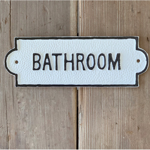BayAccents Cast Iron Bathroom Sign & Reviews Wayfair